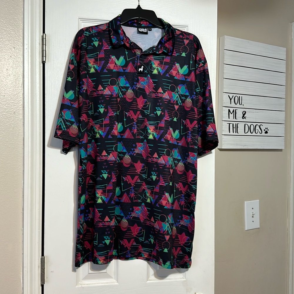 Men’s golf polo! Lofty llama